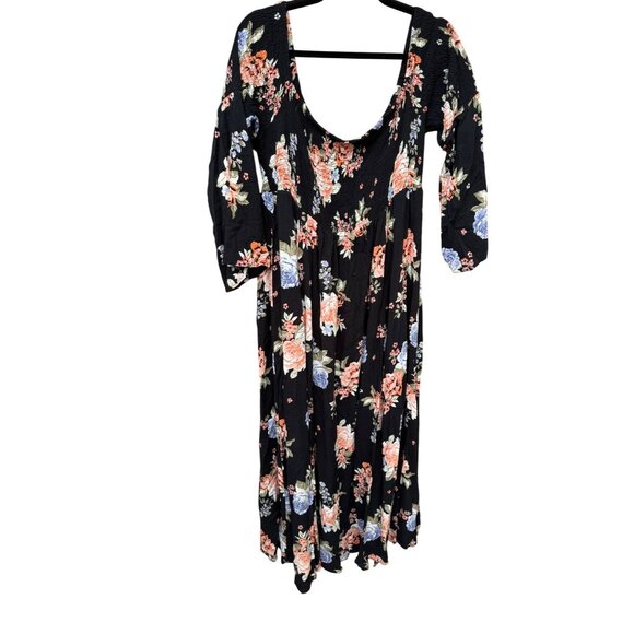 Torrid Floral off the shoulder Challis Smocked Womens Maxi Dress.Size 2 -18/20 - Picture 10 of 11